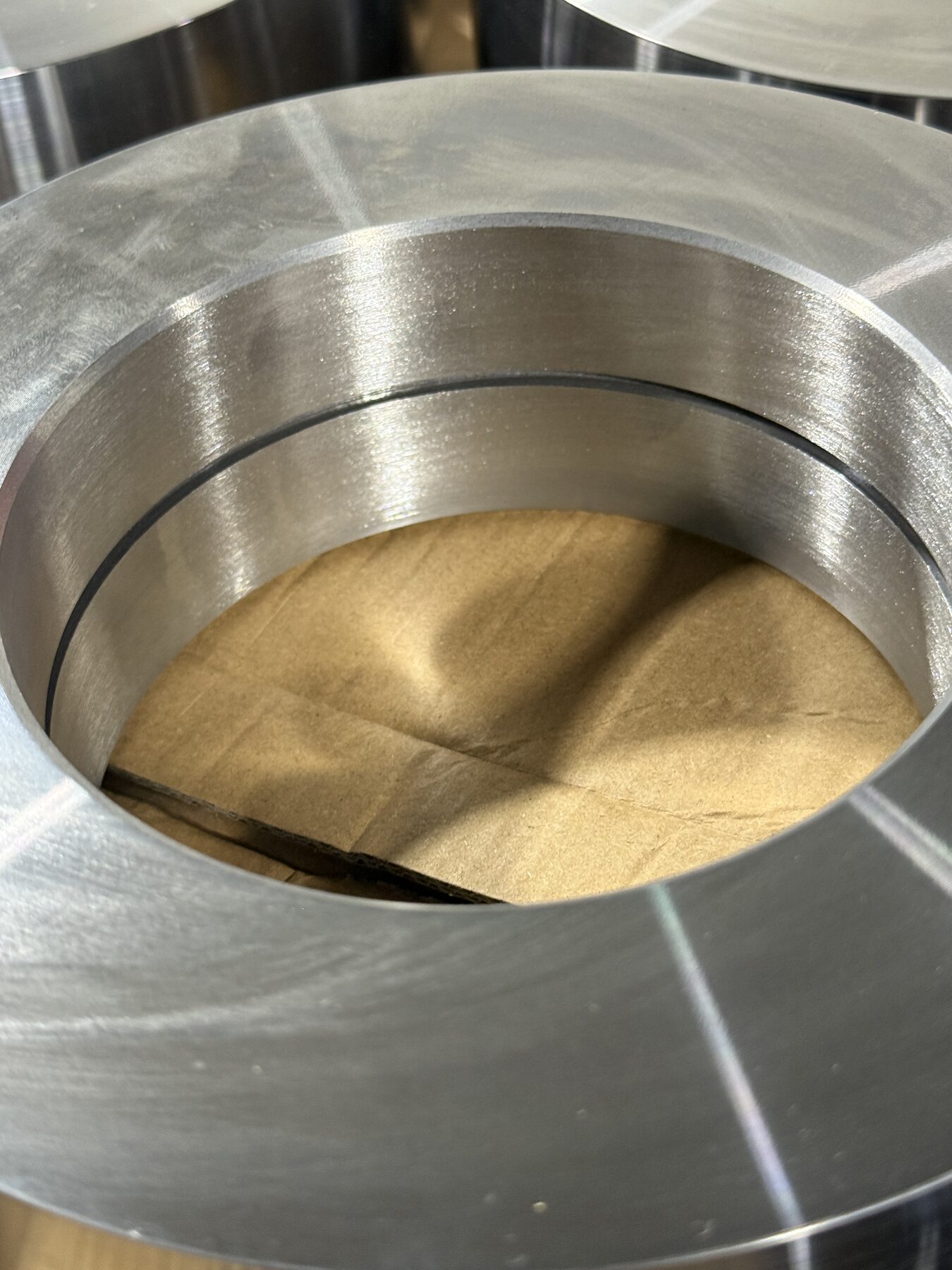 Close-up of machined bearing ring bore