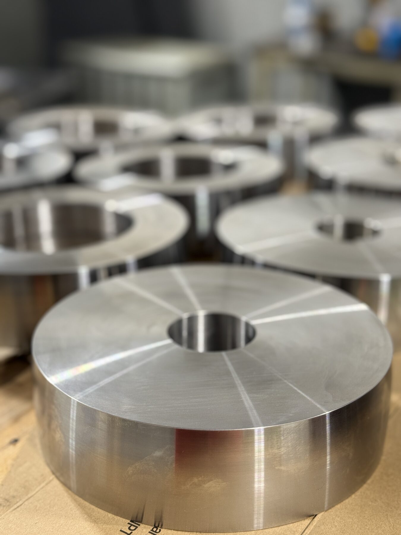 Close-up of machined bearing ring
