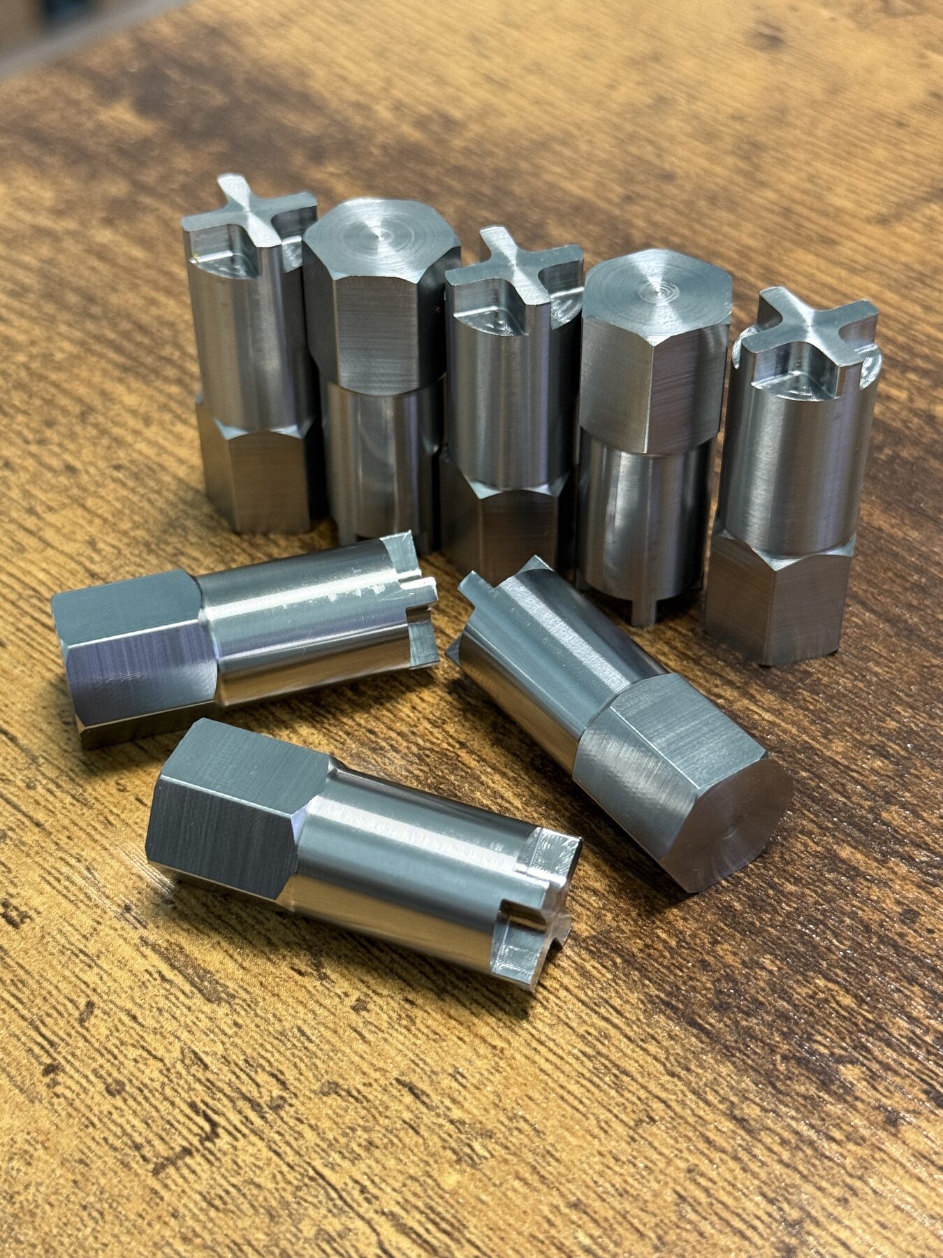 Set of custom machined tooling components