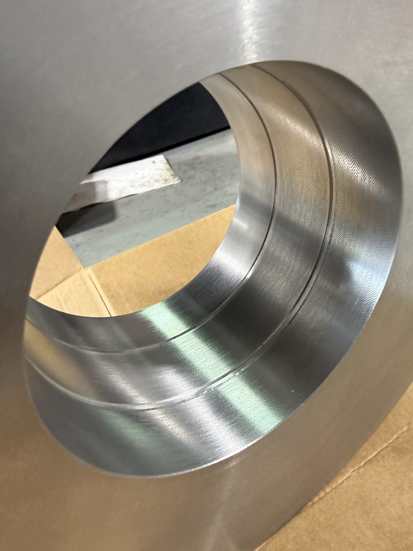 Finished crane wheel showing bore and flange geometry